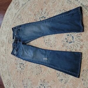BKE Denim Stardust Stretch blue jean bootcut factory distress classic 30x33 EUC…